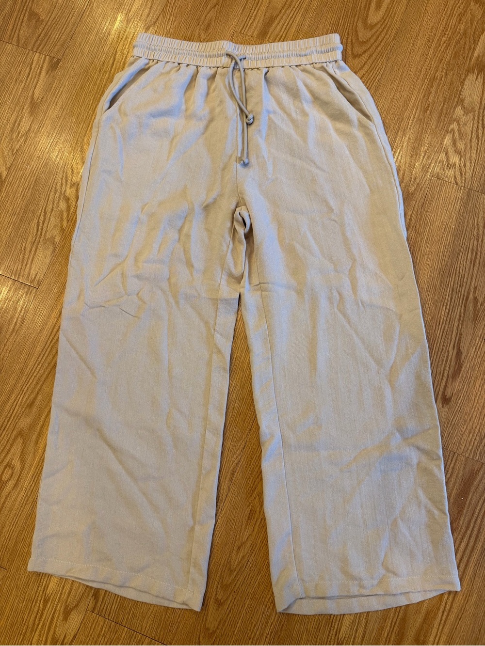 HALARA High Waisted Drawstring Pocket Wide
Leg Baggy Casual Linen-Feel Pants